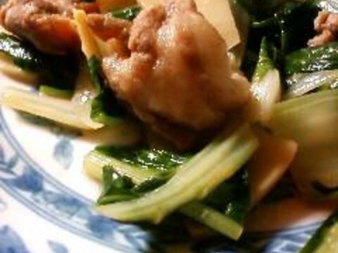 タケノコと青梗菜の野菜炒め